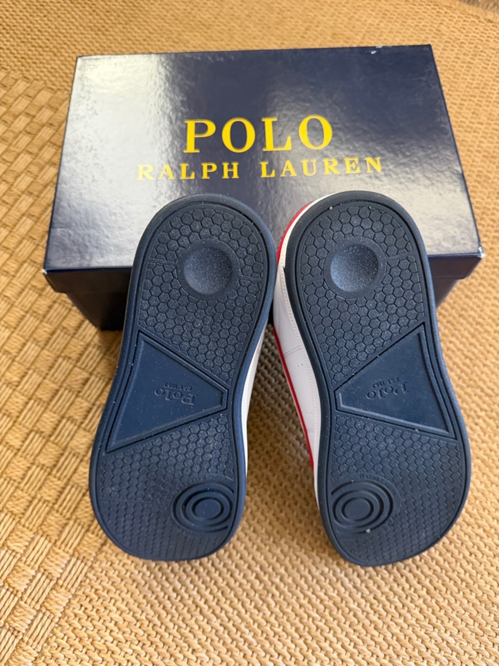 Polo Ralph Lauren Girls’ White/Navy Sneakers Heritage Court III—2 - Picture 12 of 13